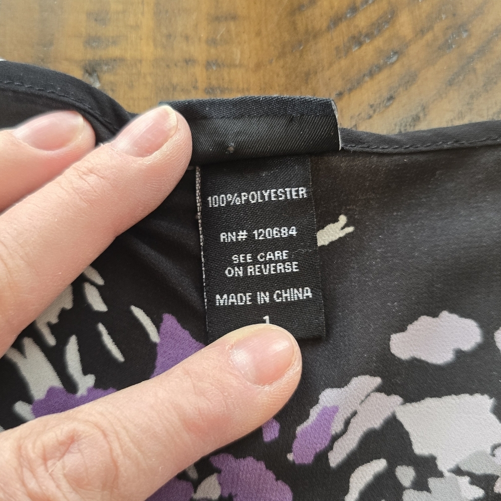 Torrid Black Purple Floral Sheer Sleeveless Top 1X - Picture 9 of 9